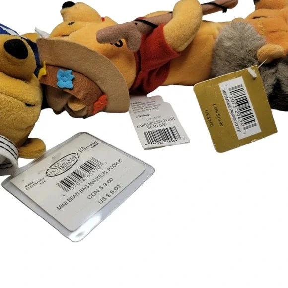 Lot Of 3 Winnie The Pooh Stuffed Animals Collectibles NWT Vintage Stuffies - Picture 3 of 13